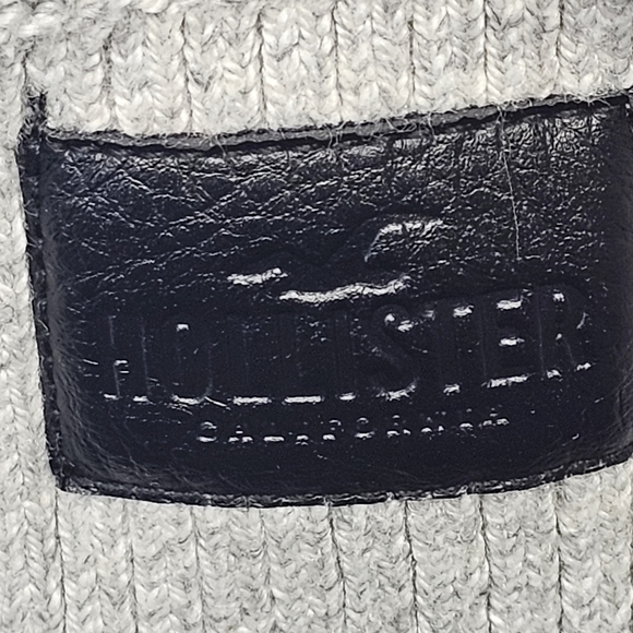 Hollister Shawl Collar Knit Button Cardigan Sweater Small Gray Y2K Preppy - Picture 10 of 15